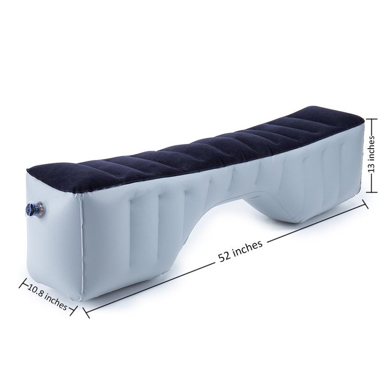 FMS Car Travel Inflatable Mattress Back Seat Gap Pad Mattress Air Bed Cushion Camping Air Couch (Blue) - Image 4